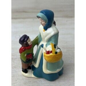 Avon McConnell's Corners Town Shoppers Figure Mother and Boy 1982 Christmas